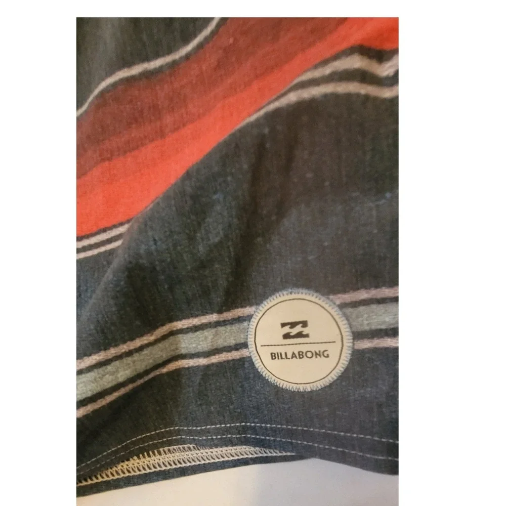 Billabong Recycler Mens Striped Board Shorts Charcoal Teal Orange M104ASBP 34‎